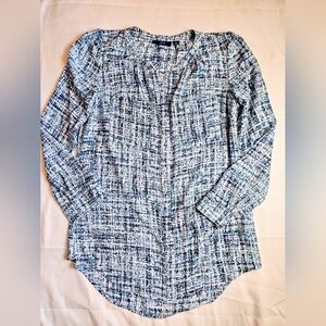Apt. 9 Womens Blue And Purple Lightweight Button Up Blouse Size XS